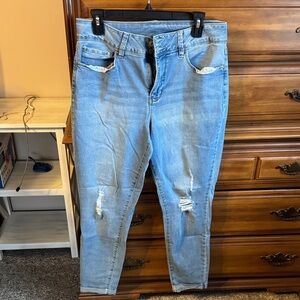 Royalty For Me Light Blue Distressed Skinny Jeans